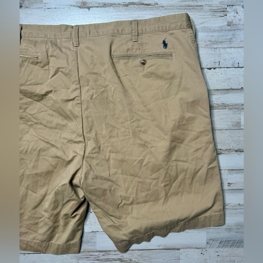 Polo Ralph Lauren Mens Chino Shorts Size 46B Khaki Stretch Classic Fit 10” - Picture 9 of 10